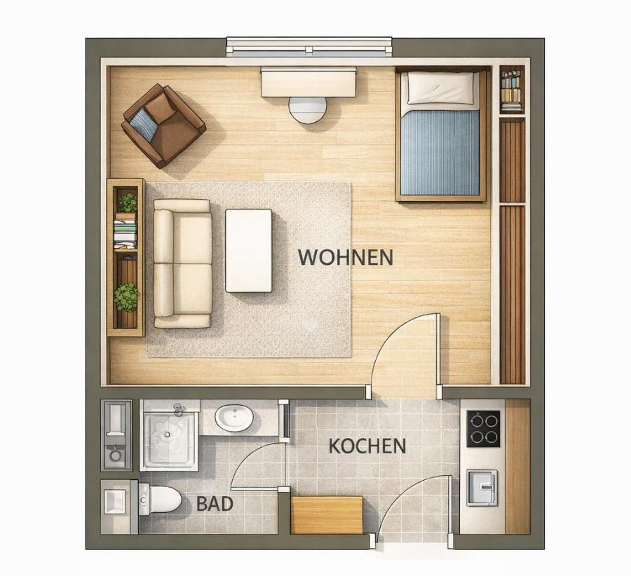 Einzimmerwohnung im Riemeke - Perfekt für Studenten - Foto 5